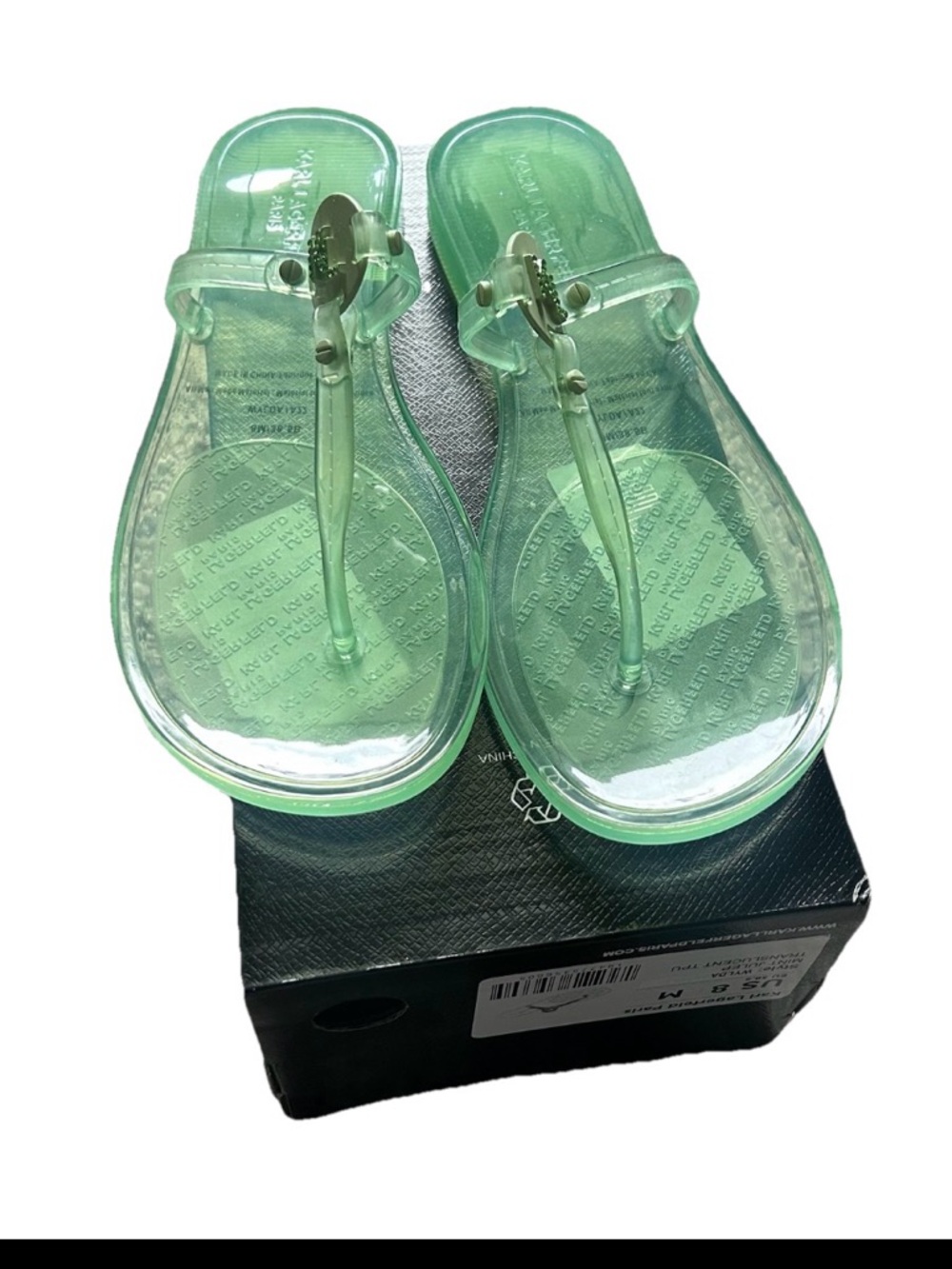 Transparent Green Jelly Thong Sandals